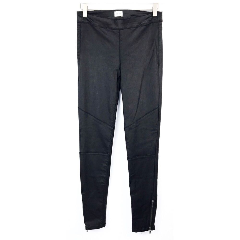 Sneak Peek Black Coated Moto Pull On Jeans Pants Medium